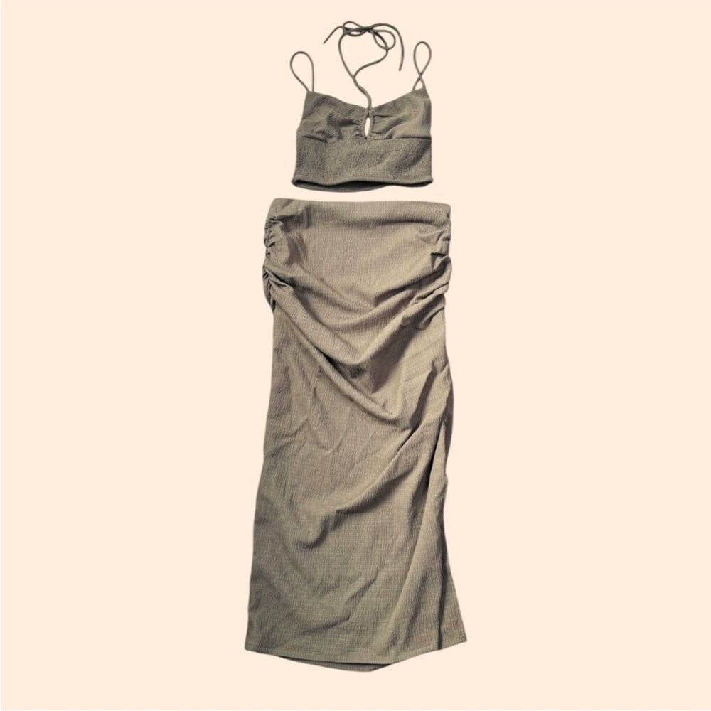 OAK + FORT Olive Skirt Set